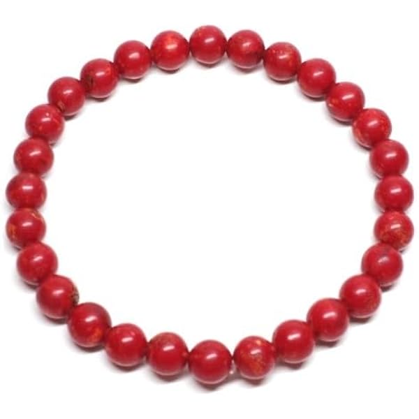 Amazon | [おまもり堂 OMAMORI-DO] 天然珊瑚ブレスレット 赤珊瑚